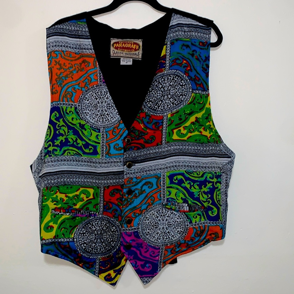 Paragraff Clothing Co. Vintage 100% rayon men MEDIUM vest